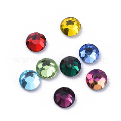 ガラスラインストーンフラットバックカボション  バックメッキ  多面カット  半円  ミックスカラー  ss6  1.9~2x1mm  約1440個/袋&nbsp;RGLA-S002-06SS-M