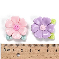 オペーク樹脂カボション  花  ミックスカラー  28x25.5x8.5mm&nbsp;RESI-Z044-01D