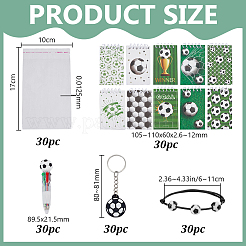 DIYギフトキット  アクリルビーズブレスレットを含む  シリコーンキーホルダー  紙のノートとプラスチック＆シリコンのサッカーボールペン4in1  ミックスカラー  80~81mm&nbsp;AJEW-DR0002-81