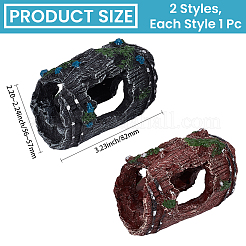 2個 2色 樹脂製切り株ディスプレイデコレーション  マイクロ風景水槽水族館の装飾アクセサリー  ミックスカラー  56~57x82mm  1個/スタイル&nbsp;DJEW-GF0001-87
