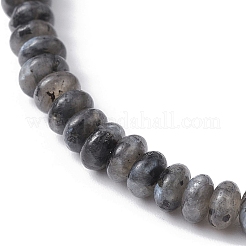 ナチュラルブラックラブラドライトロンデルビーズストレッチブレスレット  内径：2インチ（5.15cm）&nbsp;BJEW-JB09980-05