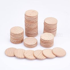 未仕上げの天然ブナ材カボション50個  フラットラウンド  バリーウッド  30.5x3.5mm&nbsp;WOOD-HY0001-01
