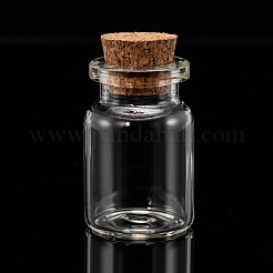 ガラス希望瓶ビーズ容器  コルクボトル  透明  2.2x3.3cm  ボトルネック：直径1.55cm  容量：7ml（0.23液量オンス）&nbsp;CON-Q012