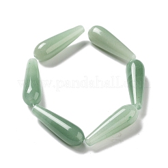 天然石グリーンアベンチュリンビーズ連売り  ティアドロップ  30~30.5x10~10.5mm  穴：1.4mm  約6個/連  7.13~7.20インチ（18.1~18.3cm）&nbsp;G-P528-H07-01