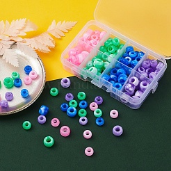 8スタイルのアクリルヨーロピアンビーズ  天然石風  大穴ビーズ  ロンデル  ミックスカラー  9~11mm  穴：4~5mm&nbsp;MACR-YW0001-59A