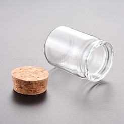 ガラスビーズコンテナ  コルク栓付き  ウィッシングボトル  透明  3.7x5cm  容量：30ml（1.01液量オンス）&nbsp;AJEW-P072-03A