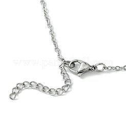 クリスタルケージホルダーネックレス  ペンダントネックレス作成用の調節可能な真鍮マクラメポーチ空の石ホルダー  304ステンレススチールリンクバーチェーン付き  ステンレス鋼色  19-3/8インチ（49.3cm）  ポーチ：25mm&nbsp;NJEW-JN04602-01