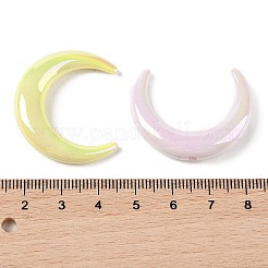 不透明なアクリルビーズ  ムーン  ミックスカラー  33x28x7mm  穴：2mm&nbsp;X-OACR-G035-06