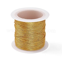 6層メタリック糸  刺繍やジュエリー作りに  ラウンド  ゴールデンロッド  0.5mm  約54.68ヤード（50m）/ロール&nbsp;OCOR-G012-01