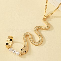 亜鉛合金 蛇 指輪 ブレスレット  女性用カーブチェーンブレスレット  ゴールドカラー  160mm&nbsp;WG4BA54-01