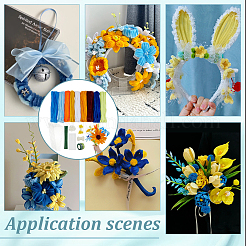 DIYぬいぐるみスティックセット  パイプクリーナー  ポリエステルシェニールステム  鉄の茎の花棒  プラスチック製のパーツと  造花ブーケサポート用  ミックスカラー  305x6.5~7mm  約98~100個/セット&nbsp;DIY-OC0015-60