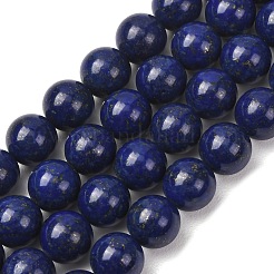 天然石ラピスラズリビーズ連売り  スムーズなラウンド  10mm  穴：1.2mm  約40個/連  15.75''（40センチメートル）&nbsp;GG-CBA59DD-C03-10mm
