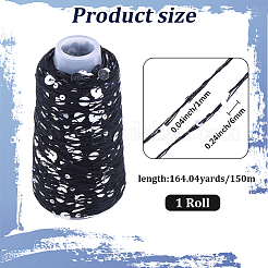 綿糸150m  スパンコール  衣類用アクセサリー  ブラック  1mm  約164.04ヤード（150m）/ロール&nbsp;OCOR-WH20012-76A