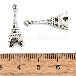 合金のチベット風チャーム  エッフェル塔  カドミウムフリー＆鉛フリー  アンティークシルバー  23.5x8x8mm  穴：1.5mm  約1000個/1000g&nbsp;TIBE-Q050-15AS-LF