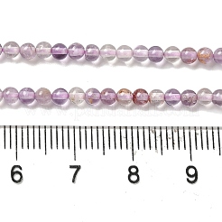 天然の紫色のファントムクォーツ、紫色のロドライトクォーツビーズ連売り  ラウンド  3~3.5mm  穴：0.6~0.7mm  約120~150個/連  15.16~15.55''（38.5~39.5センチメートル）&nbsp;G-B090-A21-03