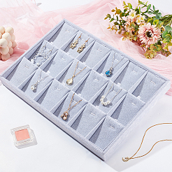 1スロットベルベットペンダントネックレスディスプレイ18個  木で  直方体の  銀  35x24x3cm&nbsp;PDIS-PH0001-05