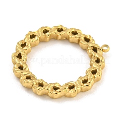 304ステンレスペンダント  リングチャーム  ゴールドカラー  27x25.5x3mm  穴：1.5mm&nbsp;STAS-M073-59G
