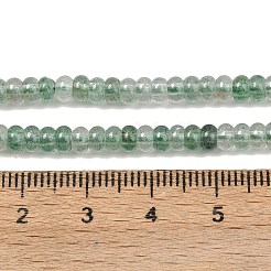 天然の緑のイチゴクォーツビーズ連売り  ロンデル  4x2~2.5mm  穴：1mm  約164個/連  15.04''（38.2センチメートル）&nbsp;G-K343-C46-01