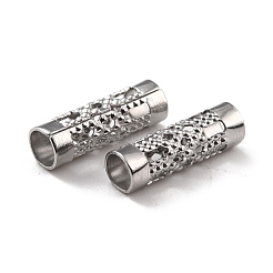 変色しない316サージカルステンレススチール製フィリグリーチューブビーズ  ステンレス鋼色  12x4mm  穴：3mm&nbsp;STAS-I187-03P