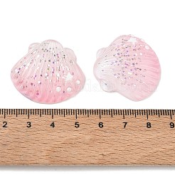 不透明樹脂＆パイレットカボション  シェル形状  ピンク  29x32x7.5mm&nbsp;RE-CBA6E1B-01B