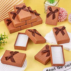 厚紙のジュエリーボックス  ジュエリーギフト包装用  ちょう結びの長方形  バリーウッド  8.3x5.3x2.4cm&nbsp;CON-TAC0001-14E