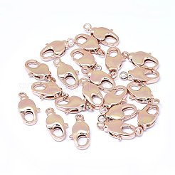 真鍮カニカン  ローズゴールド本金メッキ  17x9x4mm  穴：2mm&nbsp;KK-F764-15RG