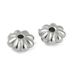CCBプラスチックビーズ  花  プラチナ  7.5x8x3.5mm  穴：1.5mm&nbsp;CCB-G020-03P