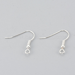 アイアン製ピアスフック  水平ループ付き  ニッケルフリー  銀  17~19x0.8mm  20ゲージ  穴：2mm&nbsp;E135-S-NF