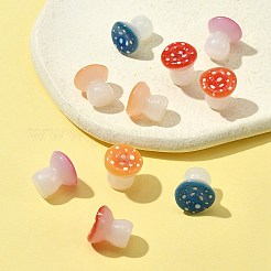 蓄光樹脂キノコ飾り10個。  デスク装飾用の暗闇で光るキノコ  ミックスカラー  10~11x10.5~11x10.5mm&nbsp;RESI-FS0001-59