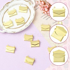 ラックメッキ真鍮ペンダント10個。  封筒  長持ちメッキ  鉛フリー＆カドミウムフリー  ゴールドカラー  17x21.5x3.5mm  穴：1.2mm&nbsp;KK-SZ0003-39