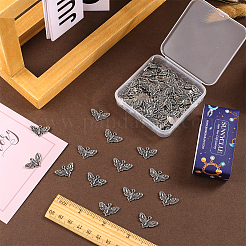 合金のチベット風チャーム  カドミウムフリー＆鉛フリー  蝶のチャーム  アンティークシルバー  13.5x20x2mm  穴：1.8mm  100個/箱&nbsp;FIND-SC0004-61