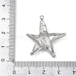 304ステンレスペンダント  ヒトデチャーム  ステンレス鋼色  28.5x27.5x4.5mm  穴：1.8mm&nbsp;STAS-B092-05C-P