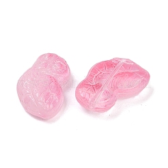 透明ガラスビーズ  フクロウ  焼き付け塗料  淡いバイオレットレッド  18x14.5x6.5mm  穴：1.2mm&nbsp;DGLA-E004-06L