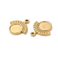 304ステンレススチールペンダントカボションセッティング  ファン  18KGP本金メッキ  トレイ：8mm  17x15.5x2mm  穴：1.5mm&nbsp;STAS-H214-26G