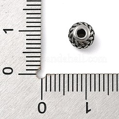 316サージカルステンレスビーズ  ラウンド  アンティークシルバー  6x5.5mm  穴：1.8mm&nbsp;STAS-S173-08AS