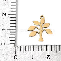 ステンレスペンダント201個  木のチャーム  18KGP本金メッキ  17x15.5x1mm  穴：1.4mm&nbsp;STAS-F316-15G