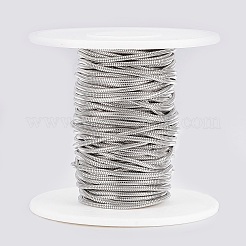 変色しにくい304ステンレススチール製ラウンドスネークチェーン  スプールで  ハンダ付け  ステンレス鋼色  1.5x1.5mm  約32.8フィート（90m）/ロール&nbsp;CHS-K007-06C-01