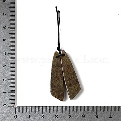 天然スティヒタイトペンダント  翼のチャーム  37.5~39x10~10.5x3.5~4mm  穴：0.9~1mm&nbsp;G-L617-H07-10x40mm