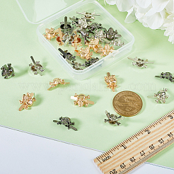 30個 3色 亜鉛合金 バッグ装飾バックルクリップ  スカル  ミックスカラー  2.2~2.6x1.2x0.5cm  10個/カラー&nbsp;FIND-GF0005-14