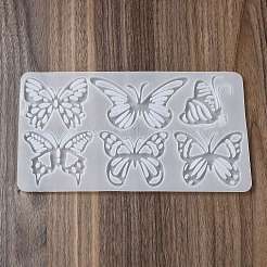 蝶の模様の長方形の DIY ペンダント シリコン型  UVレジン用  エポキシ樹脂工芸品作り  ホワイト  134x242x6.5mm  内径：60~62x58~108mm&nbsp;X1-DIY-G114-04