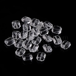 透明なアクリルビーズ  多面カット  長方形  透明  10x12x6mm  穴：1mm  約880個/500g&nbsp;TACR-524-01