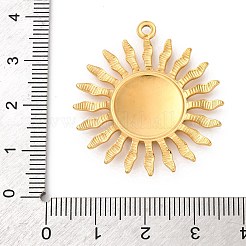 304ステンレススチールエナメルペンダント  太陽のチャーム  18KGP本金メッキ  暗赤色  34.5x31x3mm  穴：1.8mm&nbsp;STAS-D362-04G-02A