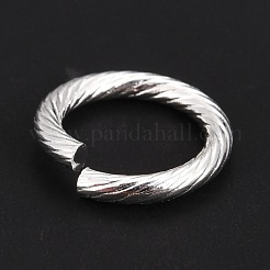 変色しない304ステンレススチールオープン丸カン  ツイストラウンド  銀  14x2mm  内径：10mm  12ゲージ&nbsp;STAS-G224-23S-02A