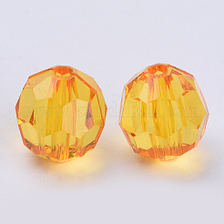 透明なアクリルビーズ  多面カット  ラウンド  ミックスカラー  6x5.5mm  穴：1.7~1.8mm  約4200個/500g&nbsp;TACR-Q257-6mm-V