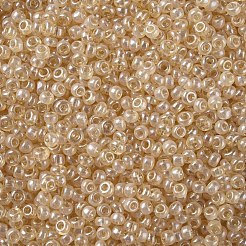 12/0 FGBグレードAラウンドガラスシードビーズ  透明色は光沢の  淡いチソウ  2x1.5mm  穴：0.3mm&nbsp;X-SEED-Q011-F504