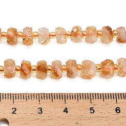 加熱された天然シトリンビーズ連売り  多面カット  ロンデル  シードビーズで  7~7.5x4~5mm  穴：1mm  約60個/連  15.16インチ（38.5cm）&nbsp;G-L634-E02-02