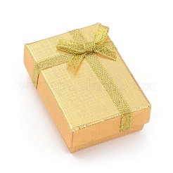 厚紙のネックレスボックス  リボンのちょう結びとスポンジの内側  長方形  ミックスカラー  7x5x2.5cm&nbsp;X1-CBOX-G011-C
