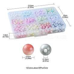 12色の不透明なアクリルビーズ  グラデーションカラフル  ラウンド  ミックスカラー  6mm  穴：1.8mm  約60PCS /カラー&nbsp;OACR-FS0001-70