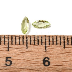 ファセット加工された天然ペリドットカボション  後ろ向き  馬の目  5x2.5x1.5mm&nbsp;G-I295-05C-20