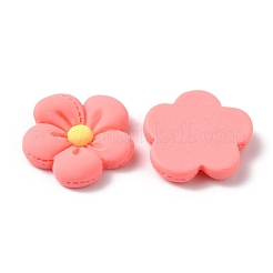 オペーク樹脂カボション  5  - 花びらの花  ライトコーラル  22.5x23.5x4.5mm&nbsp;RESI-WH0021-38A-02